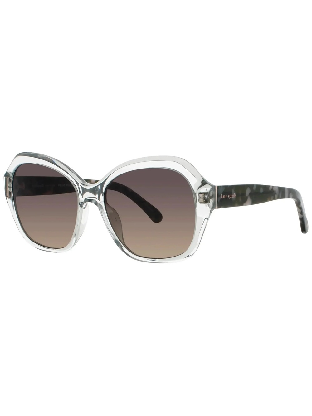 Kate Spade Lottie/G/S Clear Transparent Frame Sunglasses with Dark Gray Lenses
